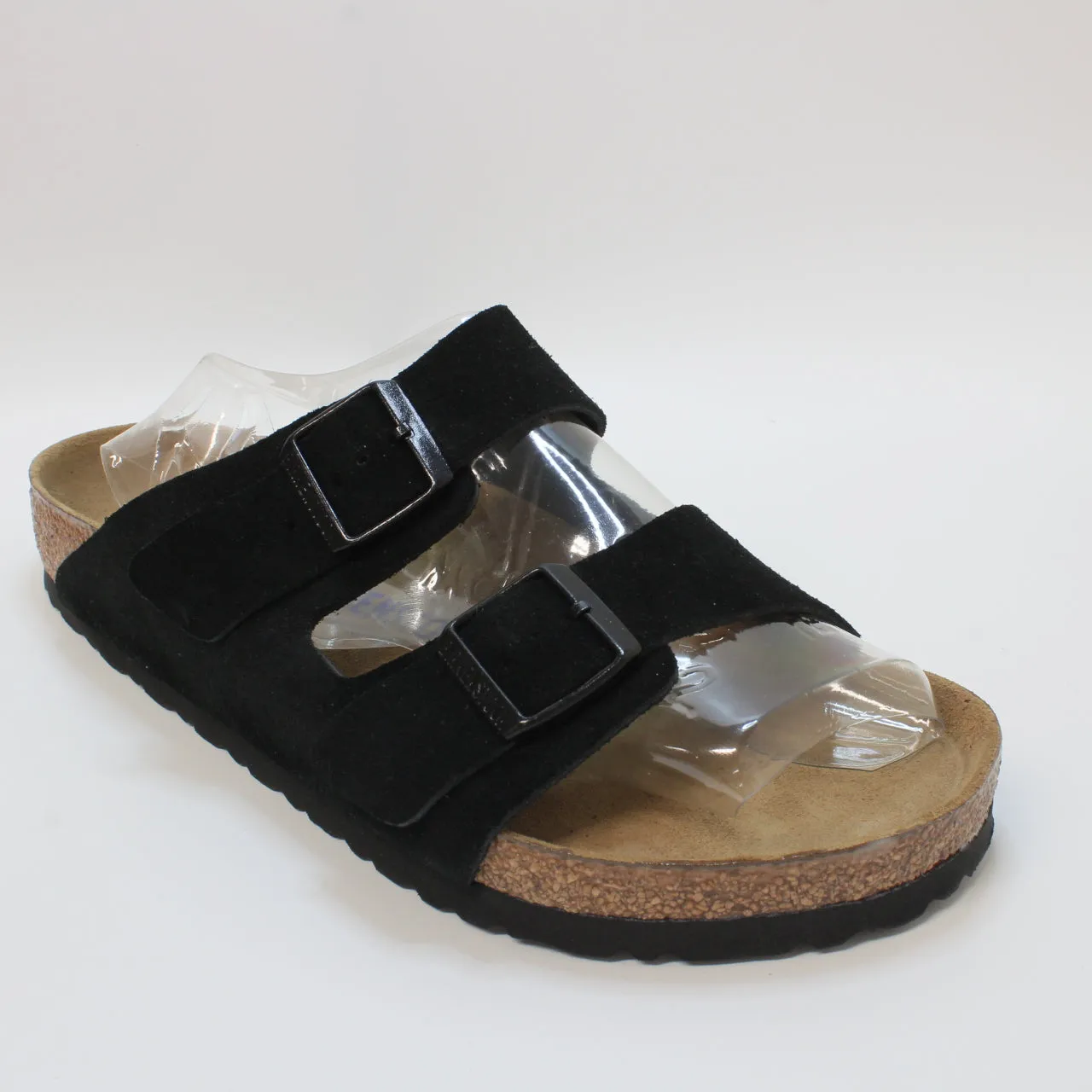 Mens Birkenstock Arizona Two Strap Suede Black