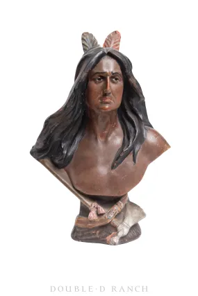 Miscellaneous, Folk Art, Native American Bust, Native American, Tobacco Advertising, Early 20th Century, 812