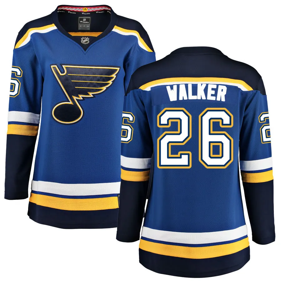 Nathan Walker St. Louis Blues Fanatics Branded Women's Home Breakaway Jersey - Blue