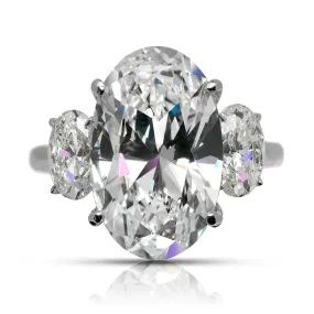 NYXH 8 CARAT OVAL CUT E COLOR VVS1 CLARITY DIAMOND ENGAGEMENT RING 18K WHITE GOLD GIA CERTIFIED 6 CT E VVS1 BY MIKE NEKTA