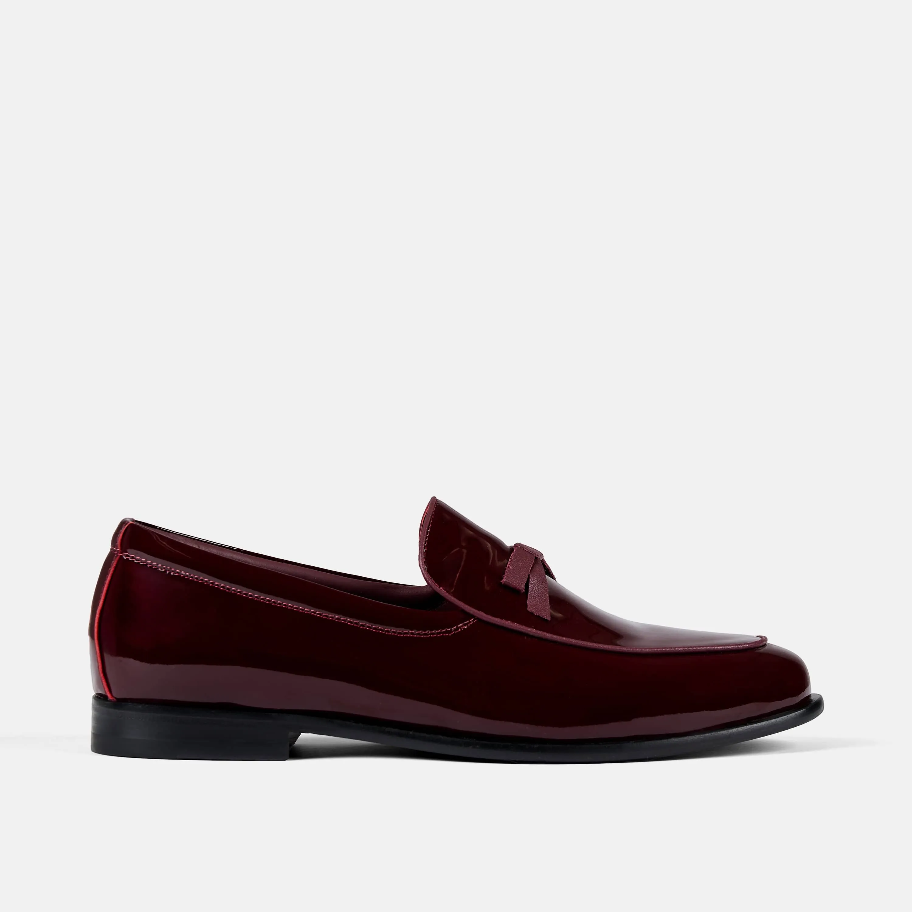 Odell Burgundy Patent Leather Belgian Loafers