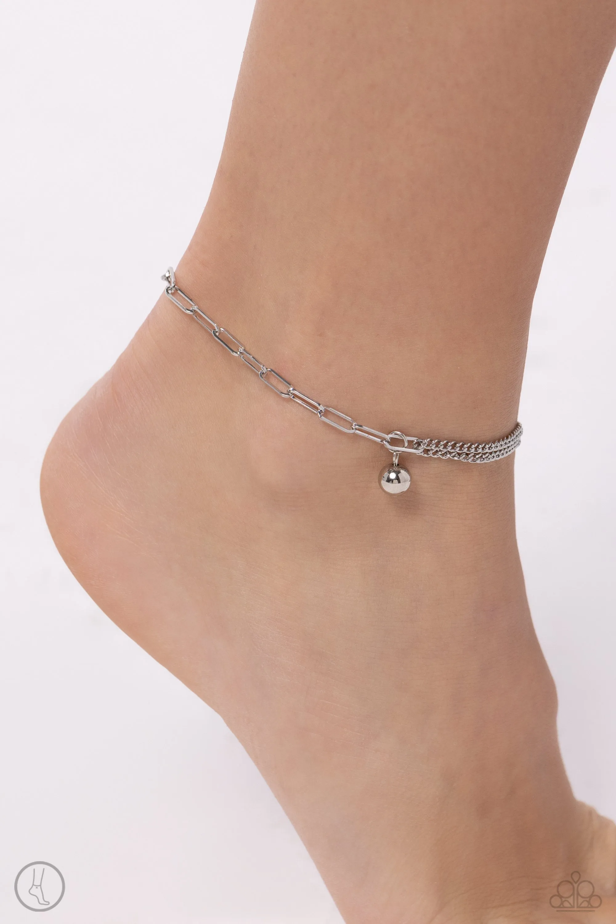 Paparazzi Solo Sojourn Silver Anklet Bracelet