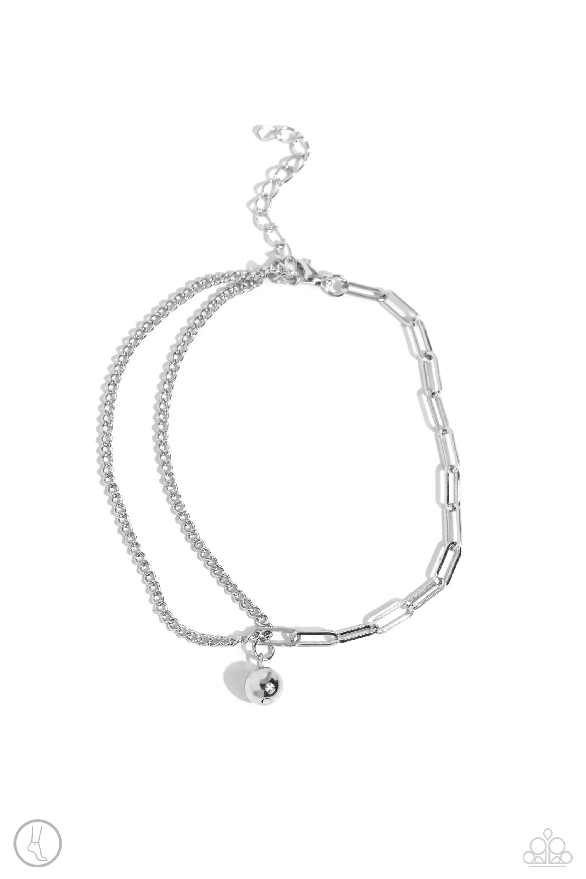 Paparazzi Solo Sojourn Silver Anklet Bracelet