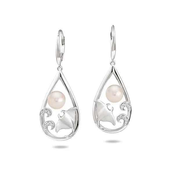 Pearl Stingray Teardrop Earrings