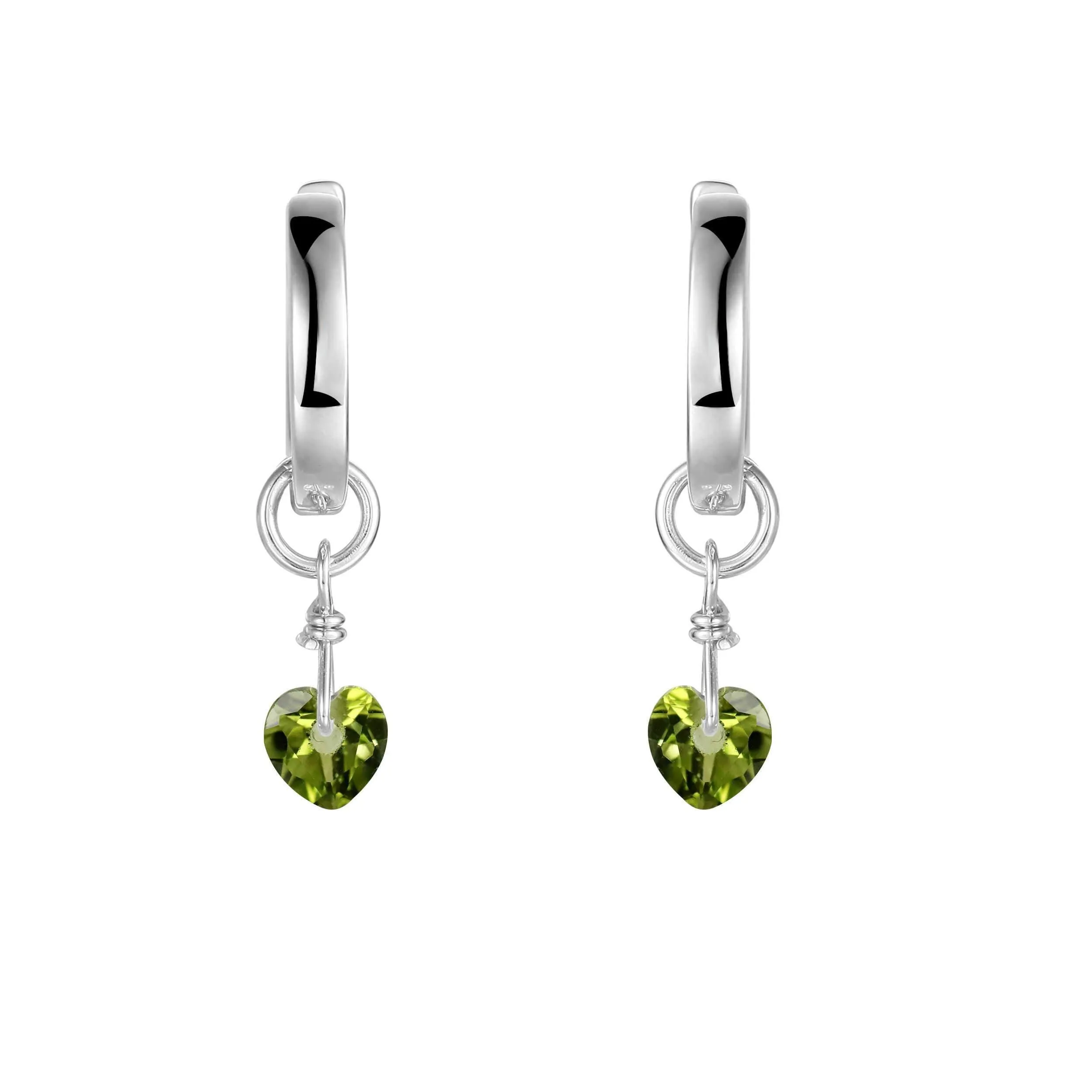 Peridot Heart Earrings