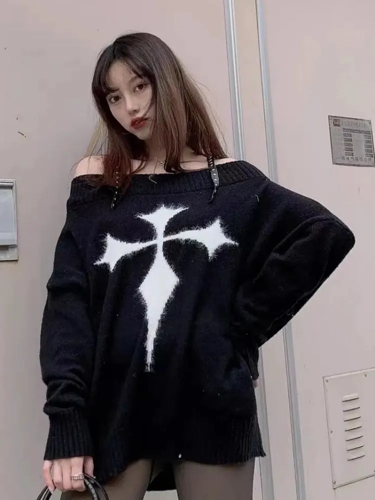 Punk Sweater Women Knitted Tops