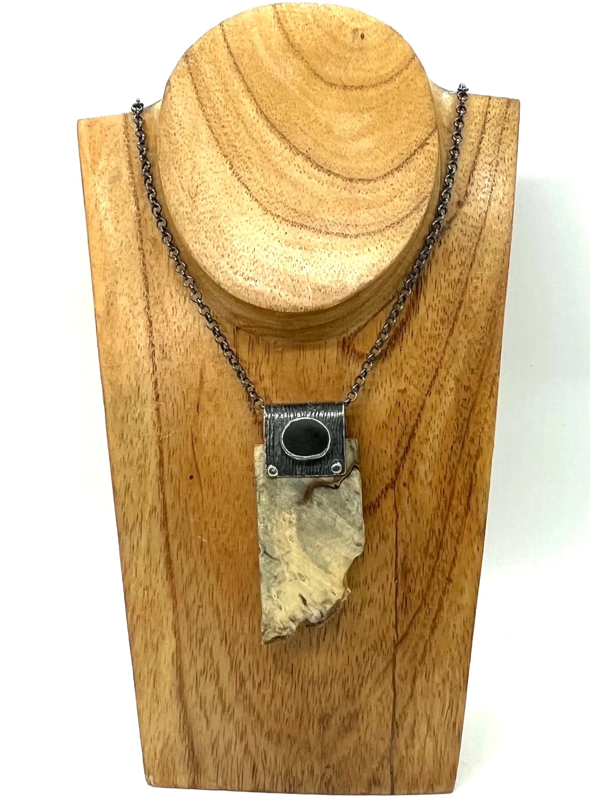 Rock Bail and Buckeye Wood necklace