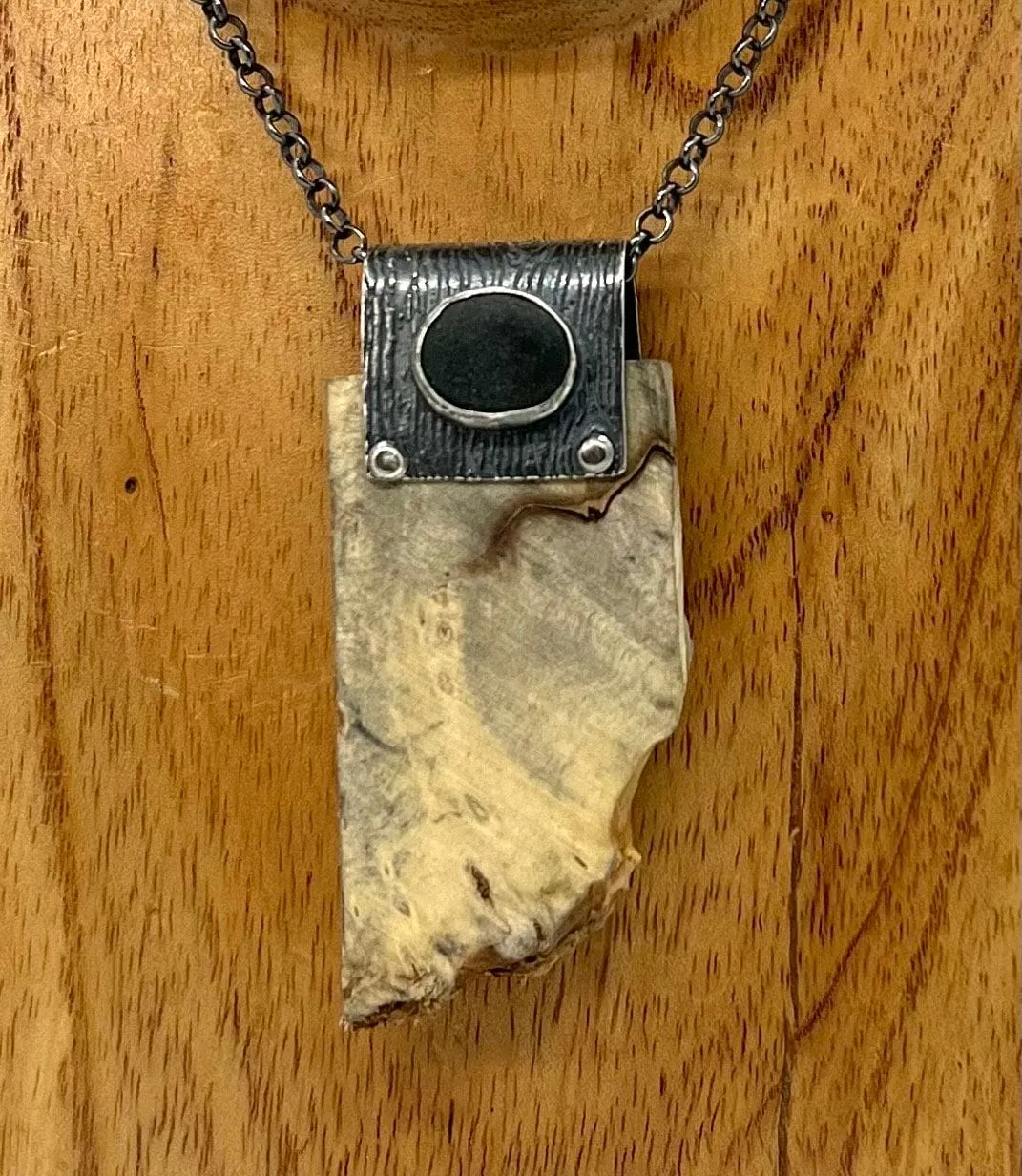 Rock Bail and Buckeye Wood necklace