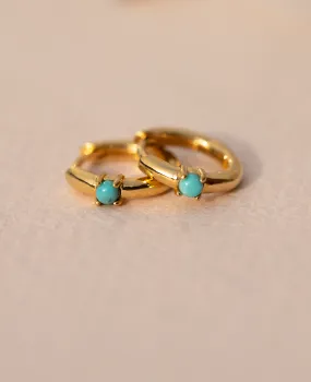 *SAMPLE SALE* Turquoise Twinkle Mini Hoops Gold