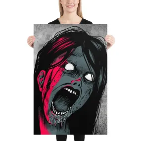 Scared Screaming Girl Poster / Goth Poster / Quality Poster / Gothic Wall Decor