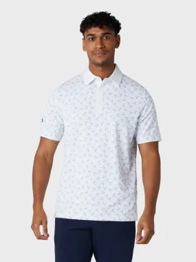 Short Sleeve Chev Trademark Print Polo Shirt In Bright White