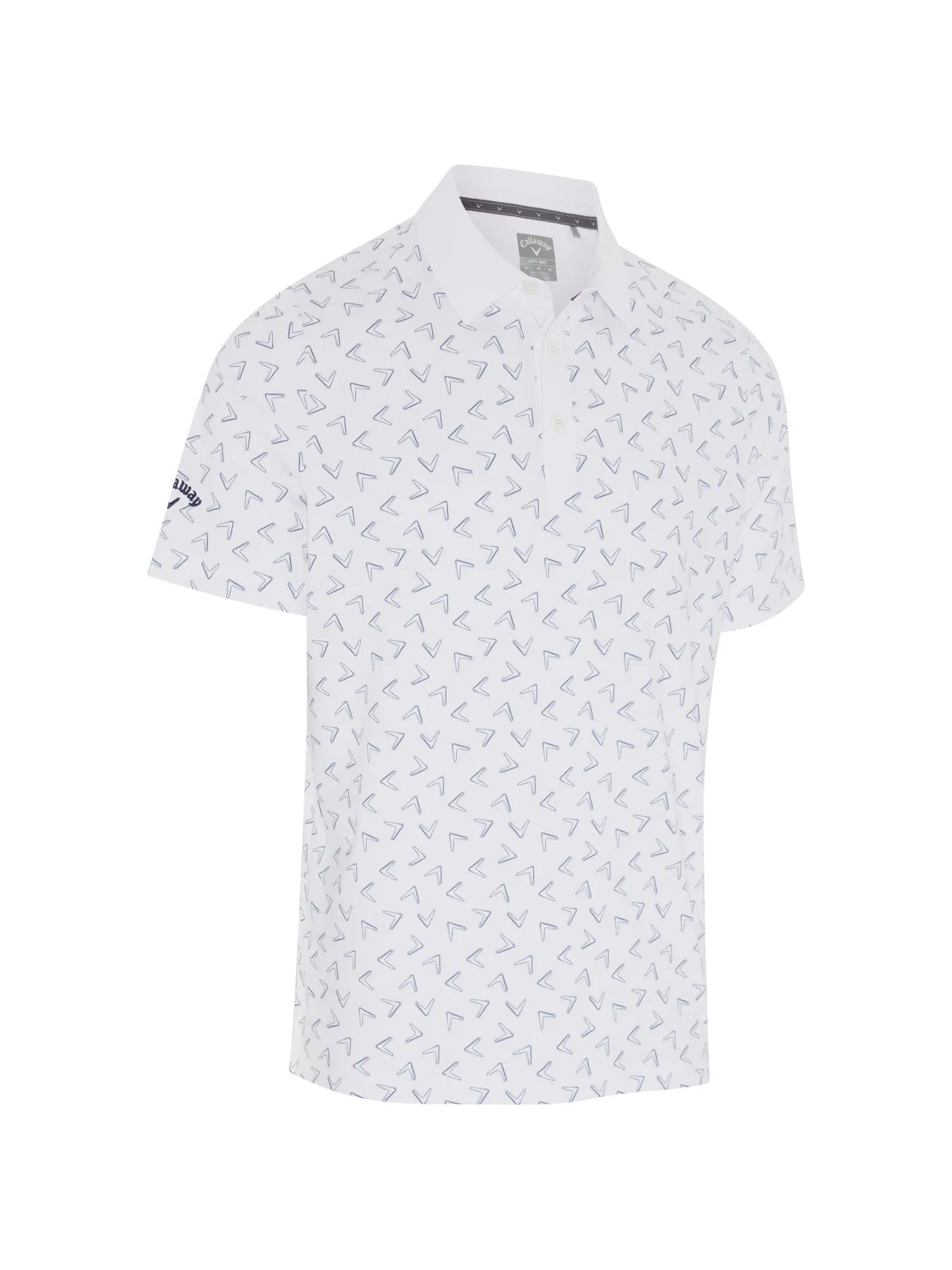 Short Sleeve Chev Trademark Print Polo Shirt In Bright White