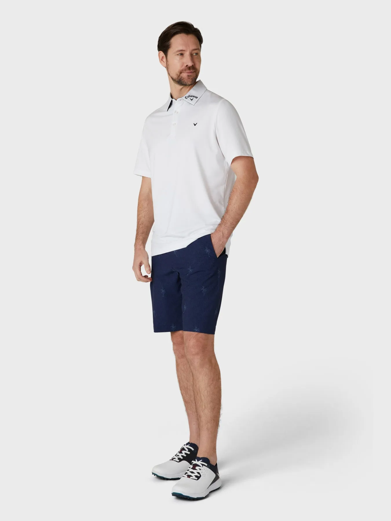 Short Sleeve Odyssey Block Polo Shirt In Bright White