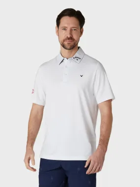 Short Sleeve Odyssey Block Polo Shirt In Bright White