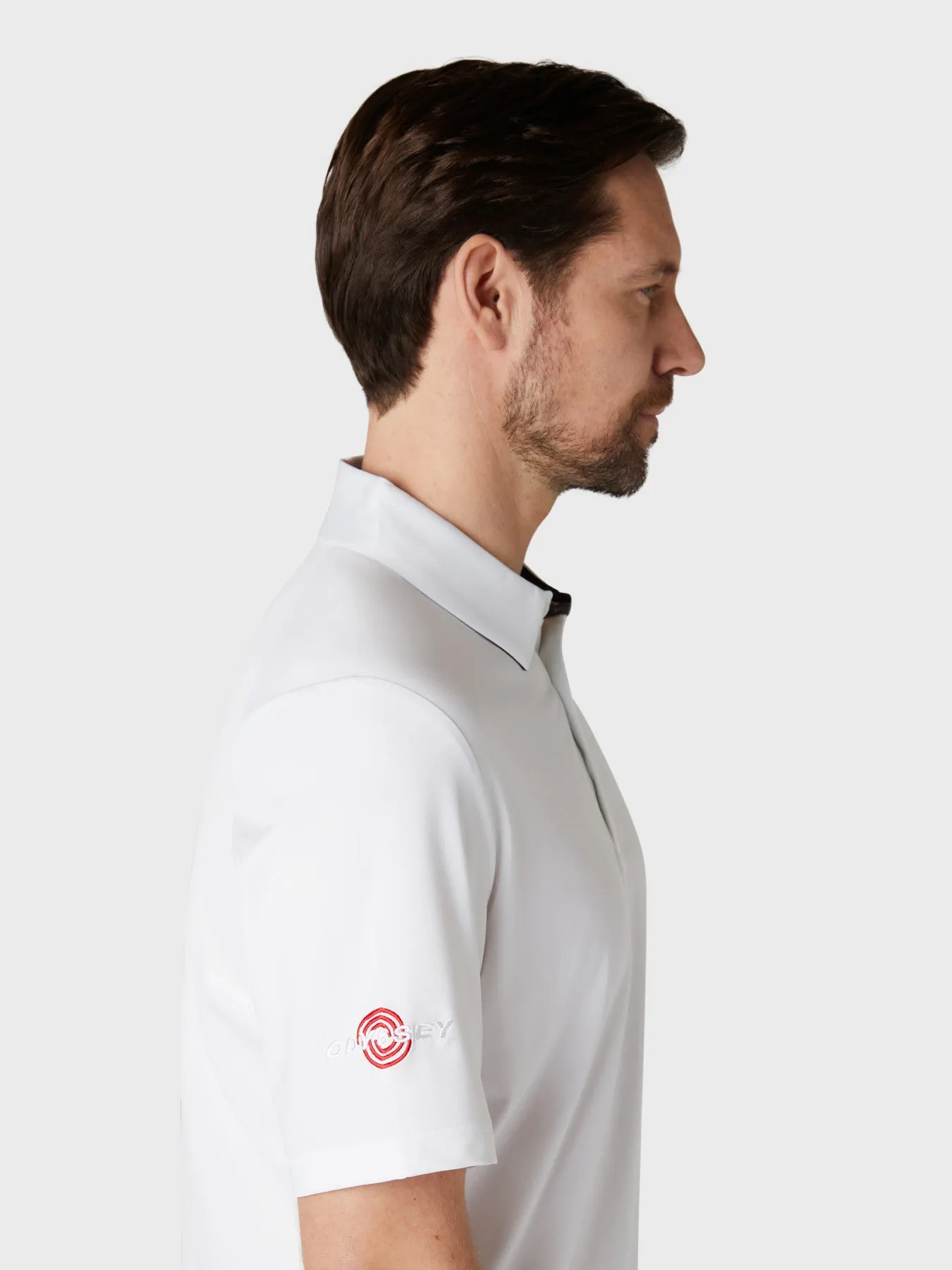 Short Sleeve Odyssey Block Polo Shirt In Bright White