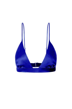 Silk Triangle Bra - Azure