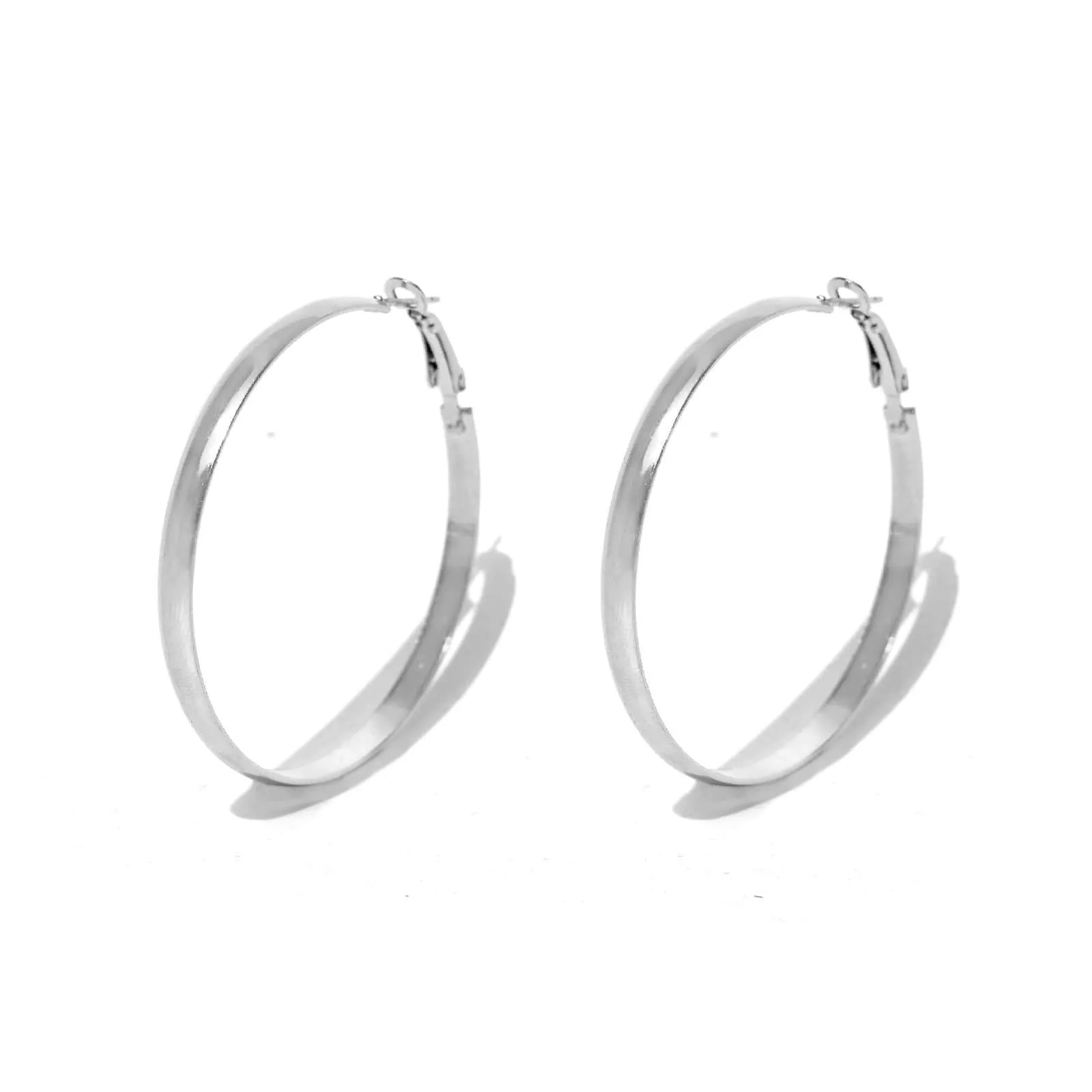 Silver Tape Hoops