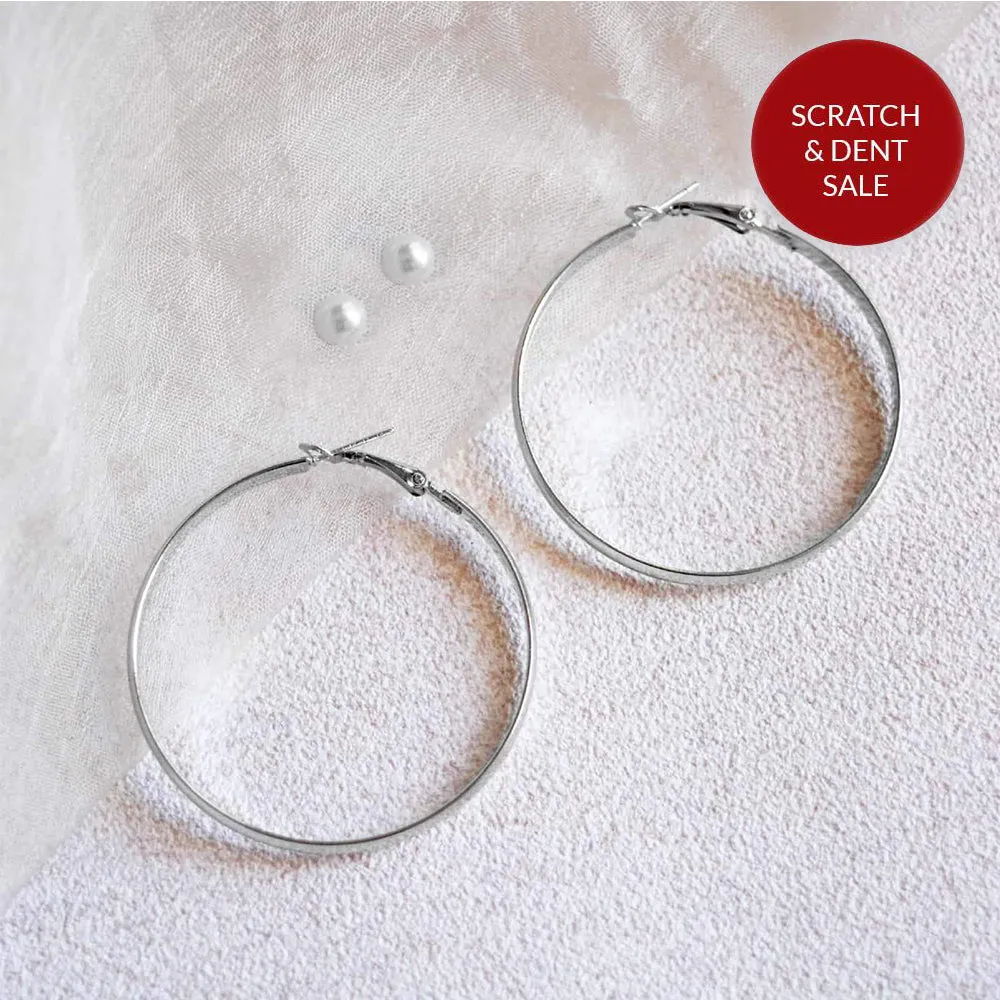 Silver Tape Hoops