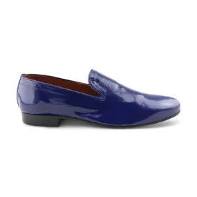 Slippers in pelle abrasivata blu