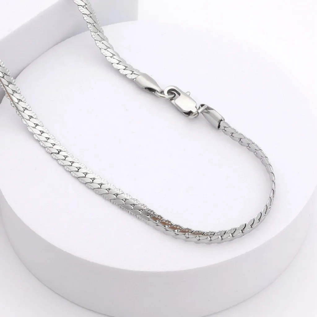 Stainless Steel 4mm Pattern Link Chain Necklace