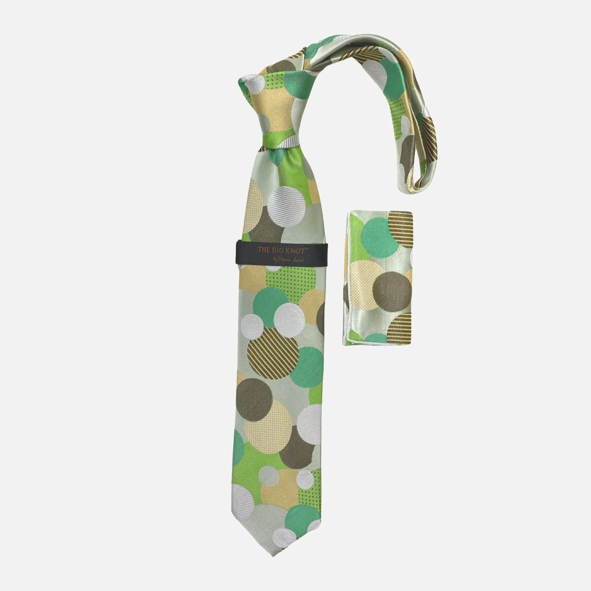 Steven Land “BW2429” Mint Silk Tie and Hanky