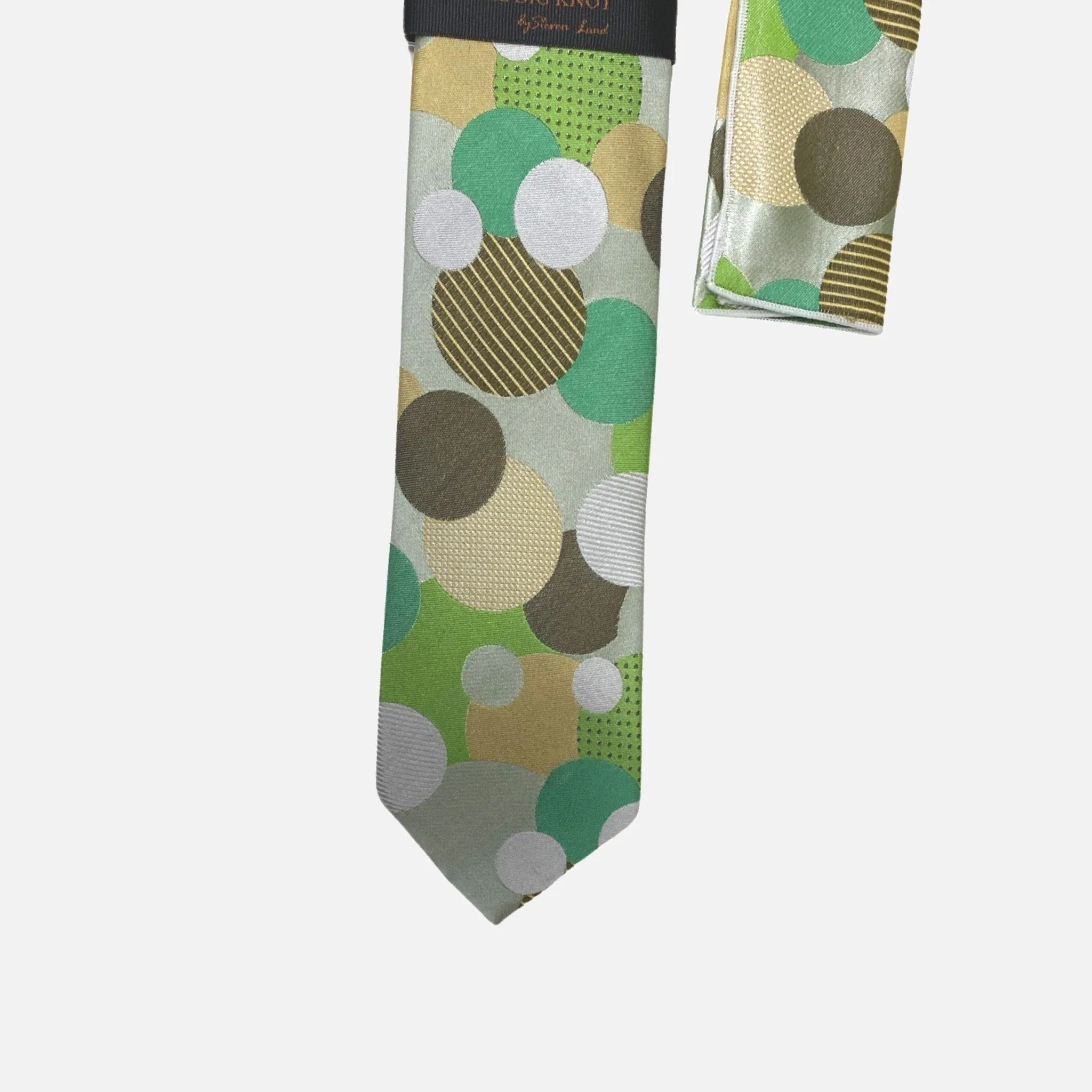 Steven Land “BW2429” Mint Silk Tie and Hanky