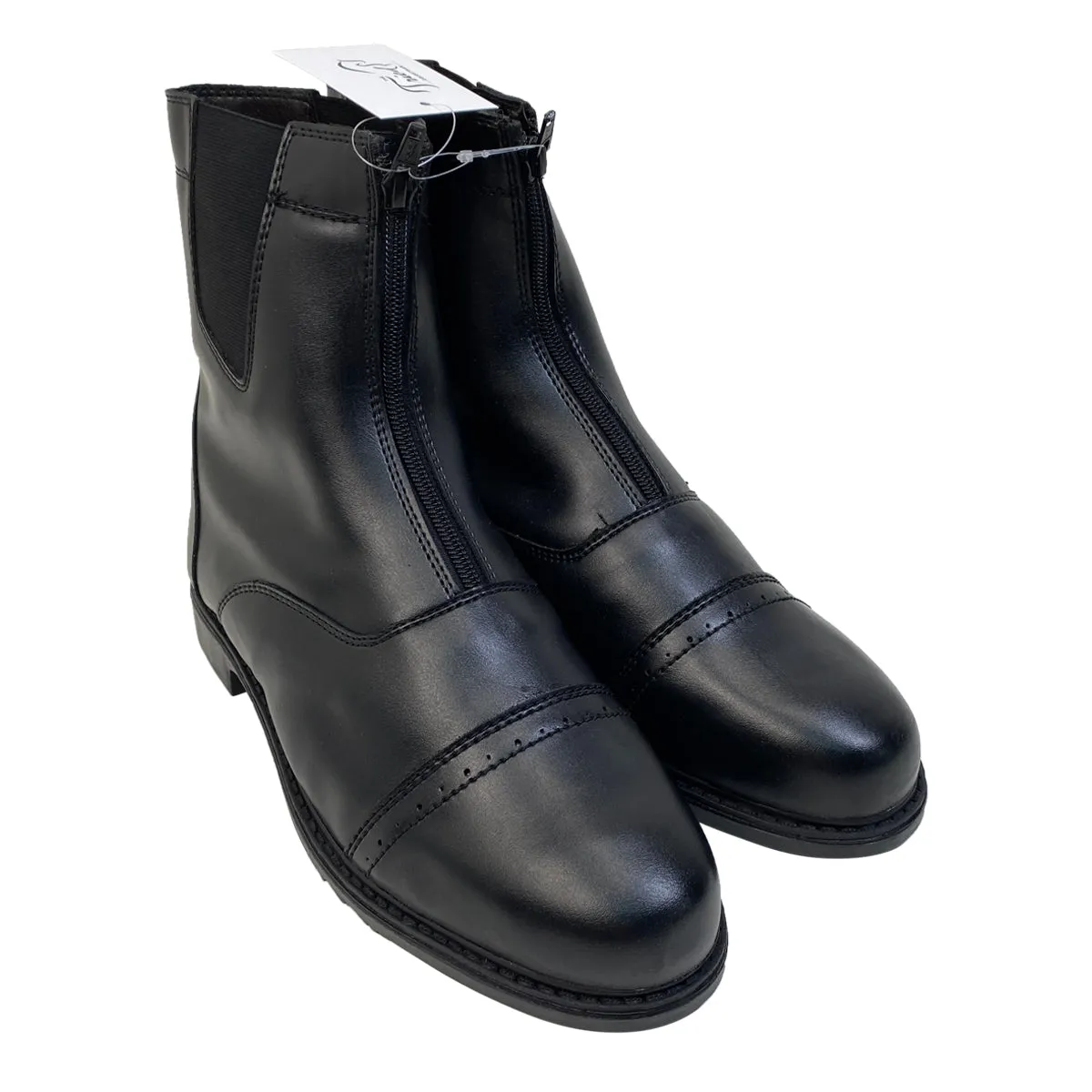 TuffRider Front Zip 'Starter' Paddock Boots in Black - Men's 9