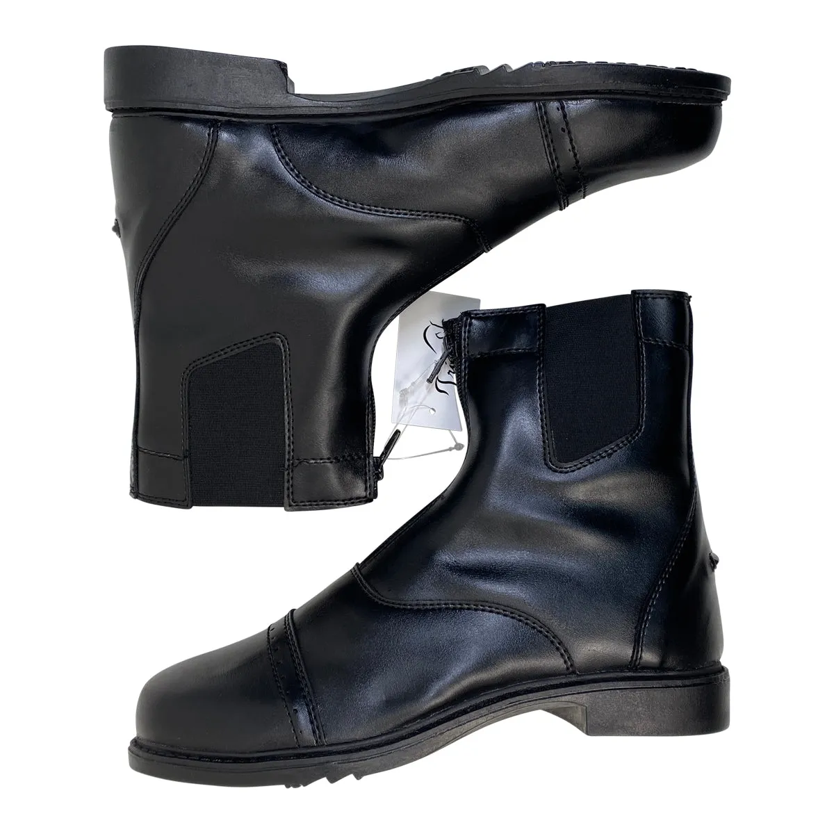 TuffRider Front Zip 'Starter' Paddock Boots in Black - Men's 9