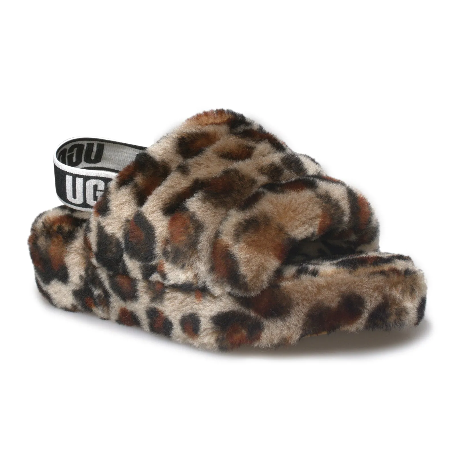 UGG Fluff Yeah Slide Leopard Slippers - Women's