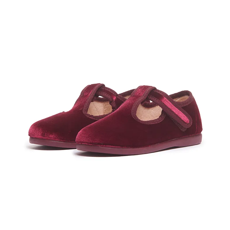 Velvet T-bands in Burgundy