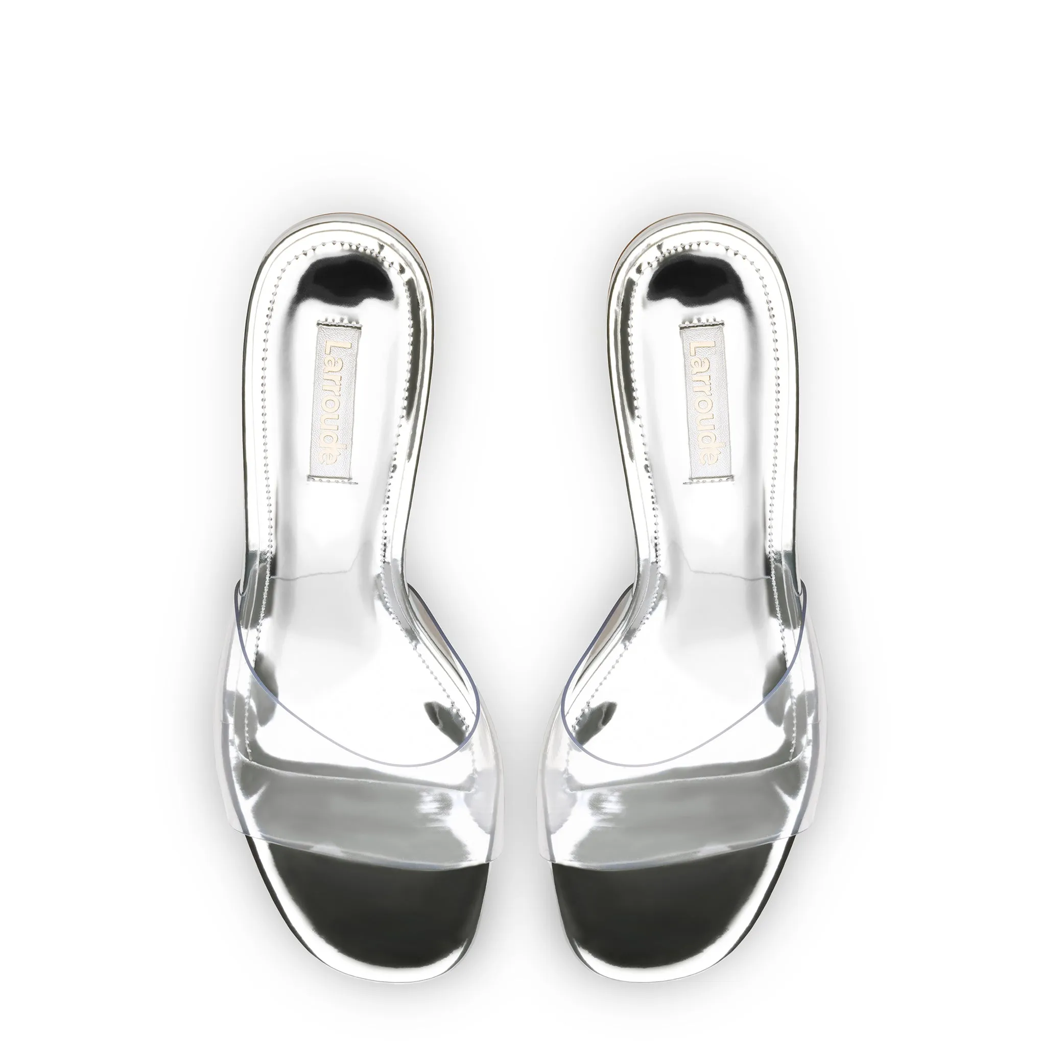 Vivi Lucite Hi Mule In Silver Specchio