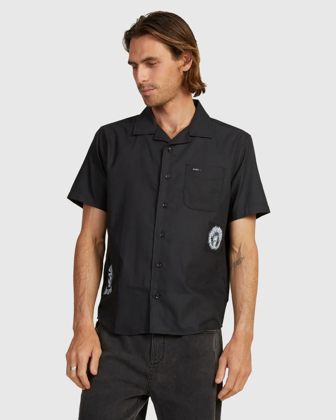 Wendel Patches Short Sleeve Shirt - Black